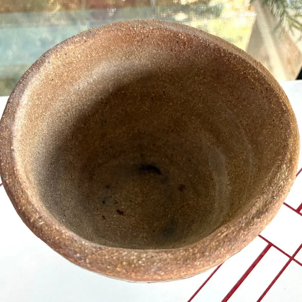 Vintage Studio Pottery Bowl Rustic Stoneware Heavy Textured Art Bowl - Picture 6 of 6